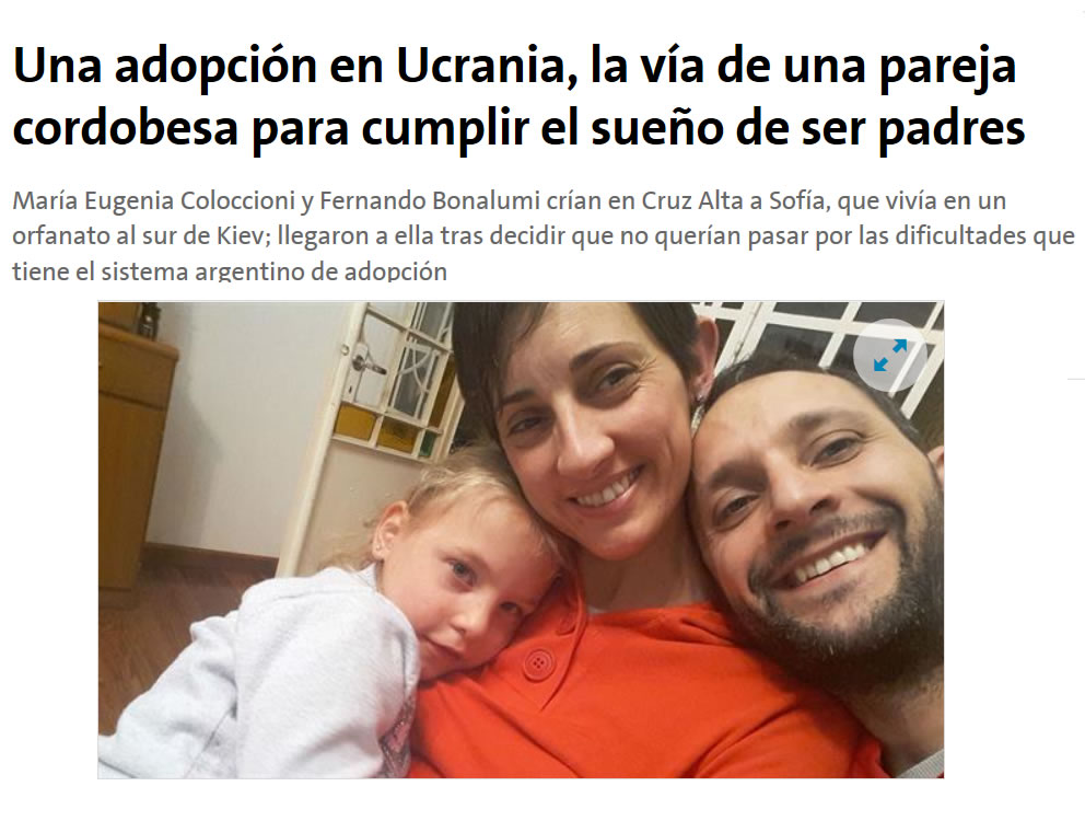 Una adopción en Ucrania, la vía de una pareja cordobesa para cumplir el sueño de ser padres